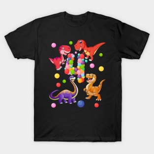 4th Birthday  Dinosaurs and bubbles T-Shirt